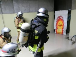 【訓練】松江市消防と連携した消火活動